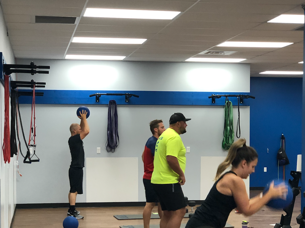 Personal group training fitness and cardio session taking place in Post Falls Idaho at Kitefit