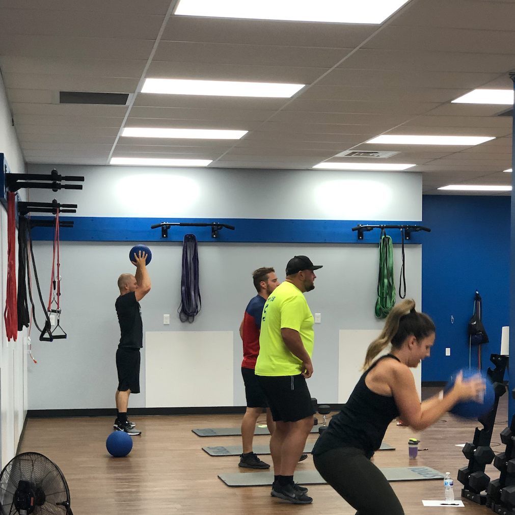 Personal group training fitness and cardio session taking place in Post Falls Idaho at Kitefit
